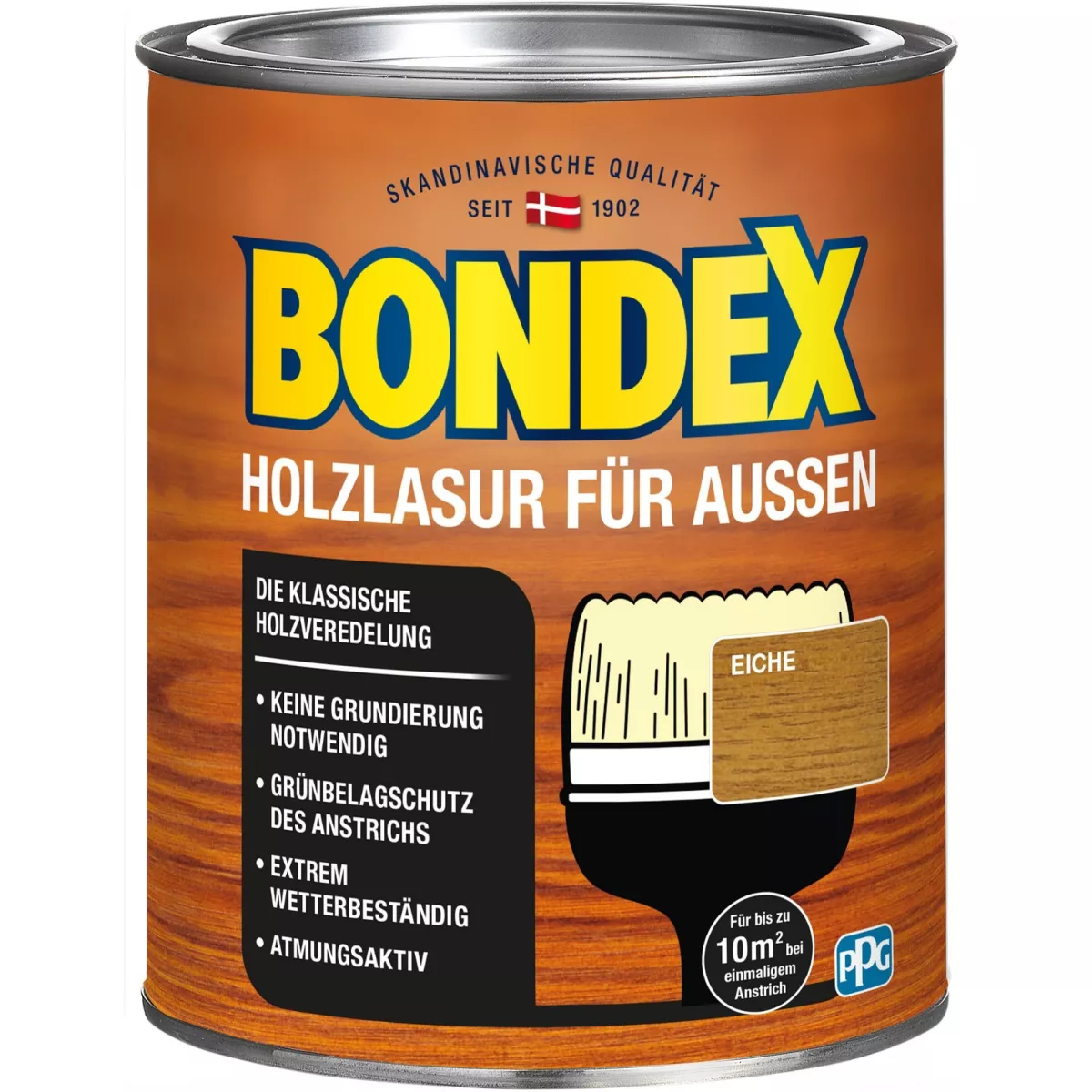 BONDEX Holzlasur für Außen Wetterschutz Holzschutzlasur 750 ml Eiche hell