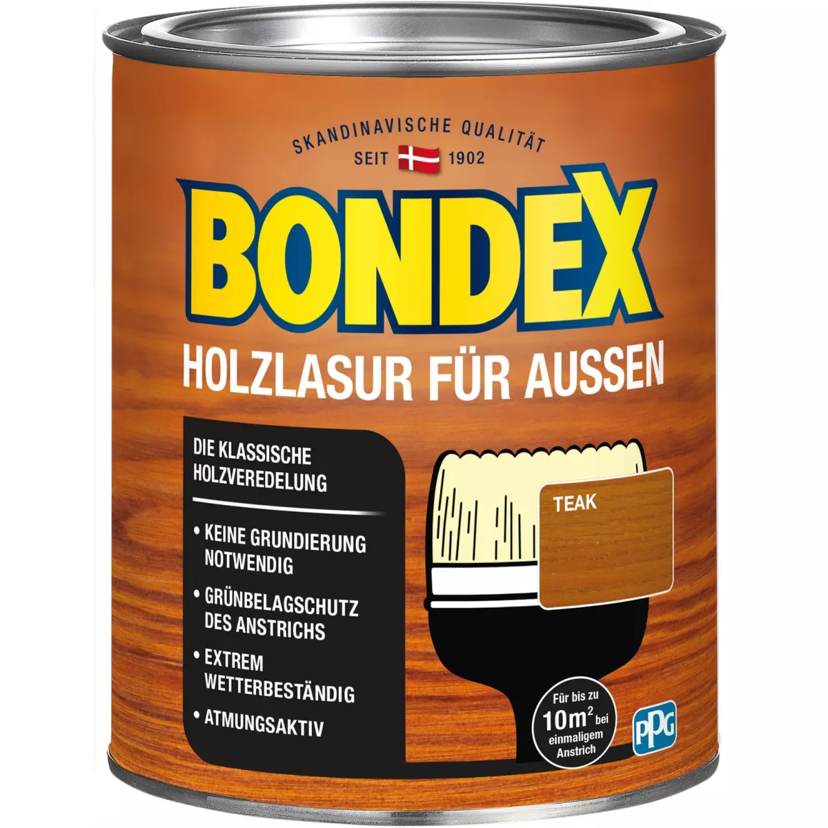 BONDEX Holzlasur für Außen Wetterschutz Holzschutzlasur 750 ml Teak