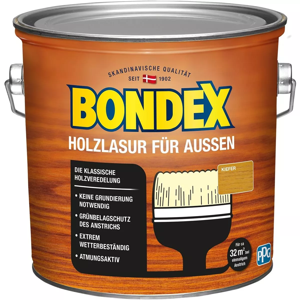 BONDEX Holzlasur für Außen Wetterschutz Holzschutzlasur 2,5 L Kiefer