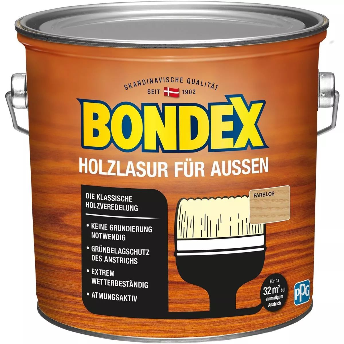 BONDEX Holzlasur für Außen Wetterschutz Holzschutzlasur 2,5 L Farblos