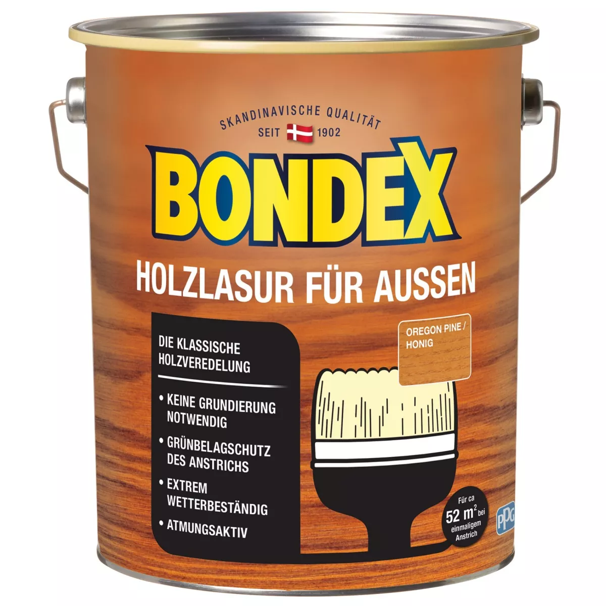 BONDEX Holzlasur für Außen Wetterschutz Holzschutzlasur 4,0 L Oregon Pine