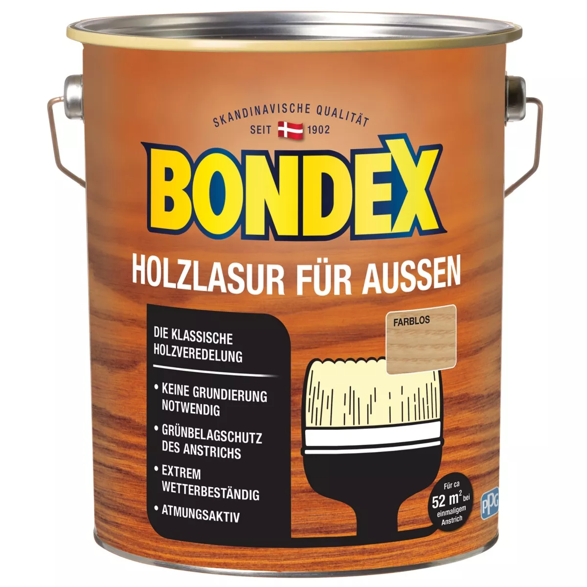 BONDEX Holzlasur für Außen Wetterschutz Holzschutzlasur 4,0 L Farblos