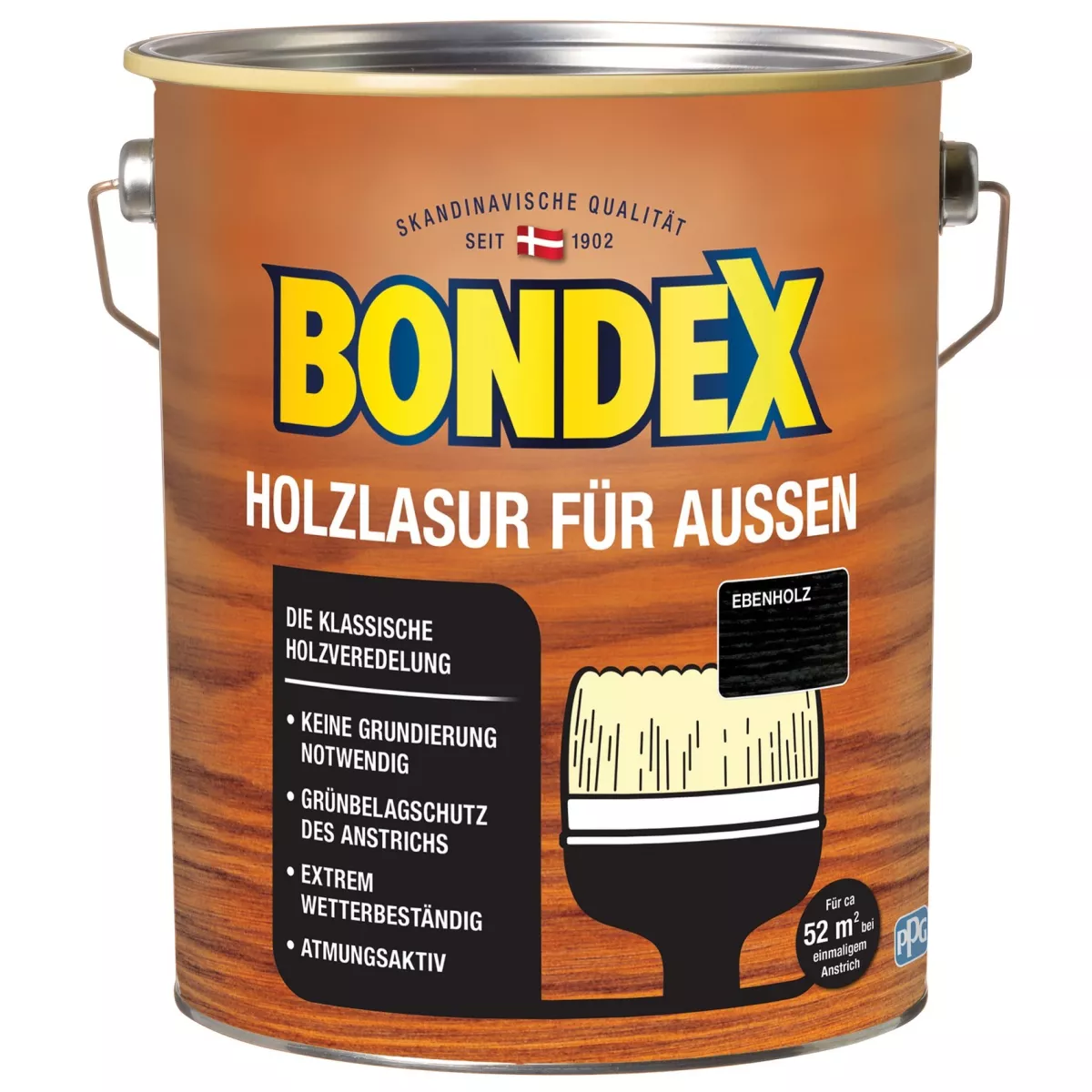 BONDEX Holzlasur für Außen Wetterschutz Holzschutzlasur 4,0 L Ebenholz