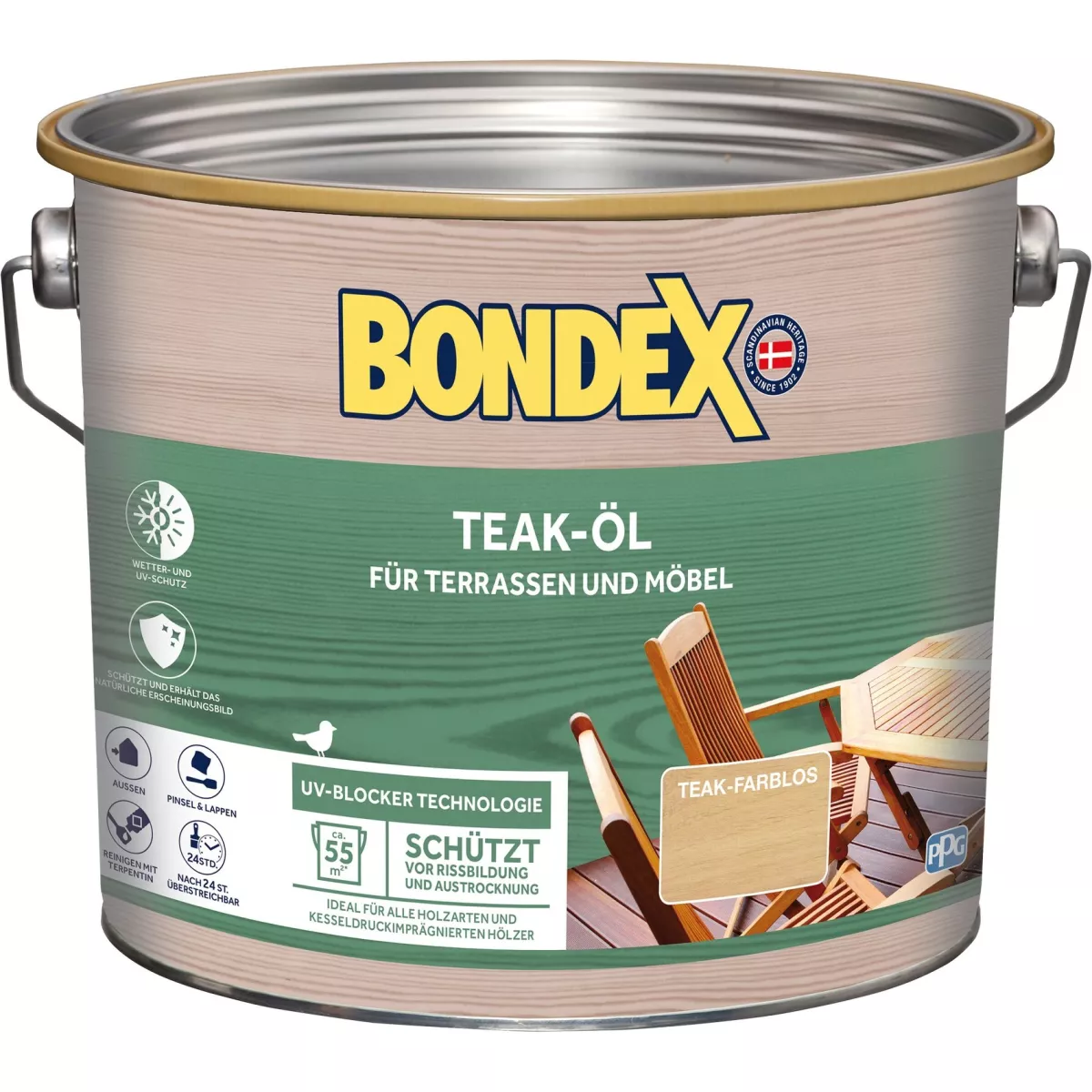 BONDEX Teak-Öl 2,50 L Wetterschutz farblos
