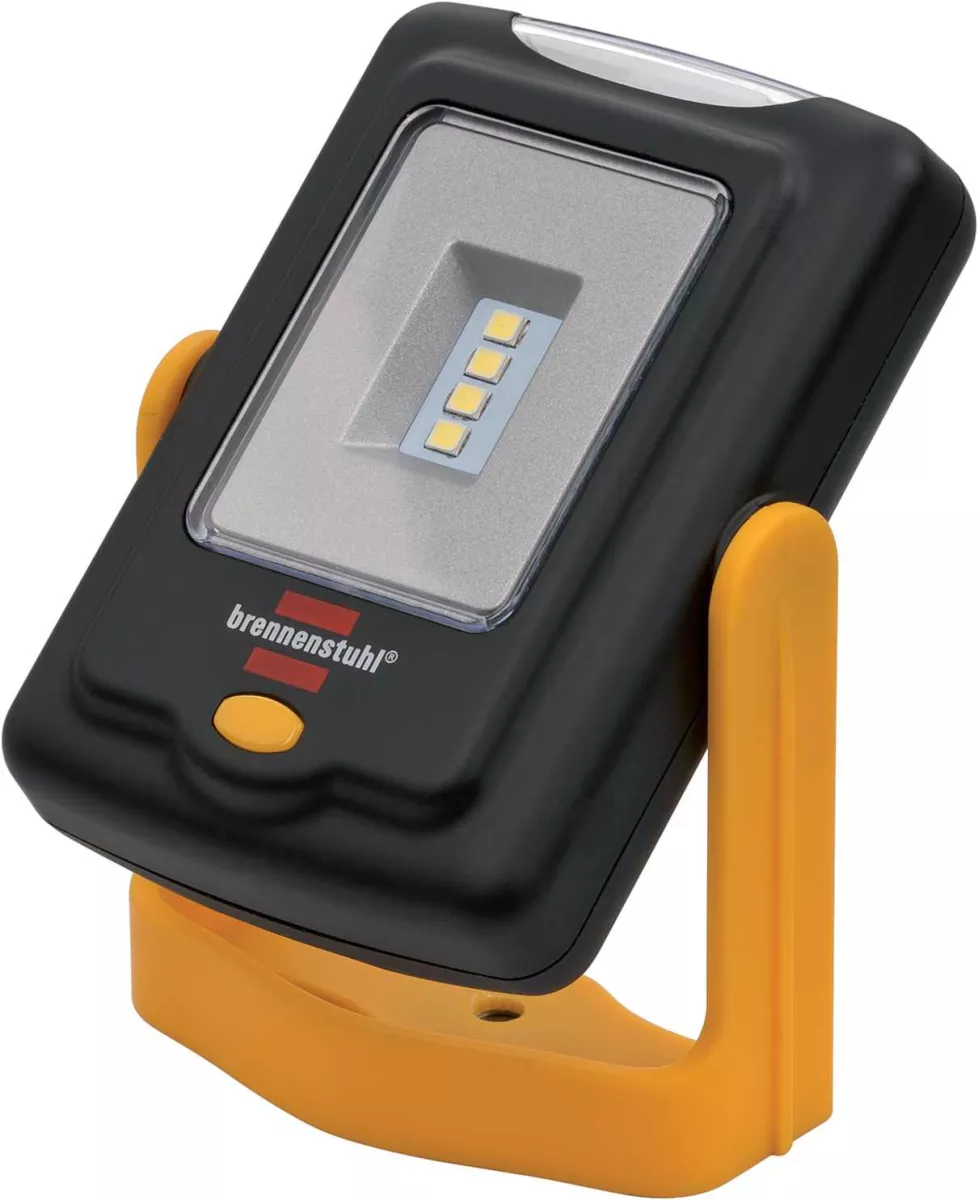 Brennenstuhl LED Taschenlampe HL DB43 MH4 SMD LED-Universalleuchte Werkstattlampe 360° drehbar schwarz/gelb