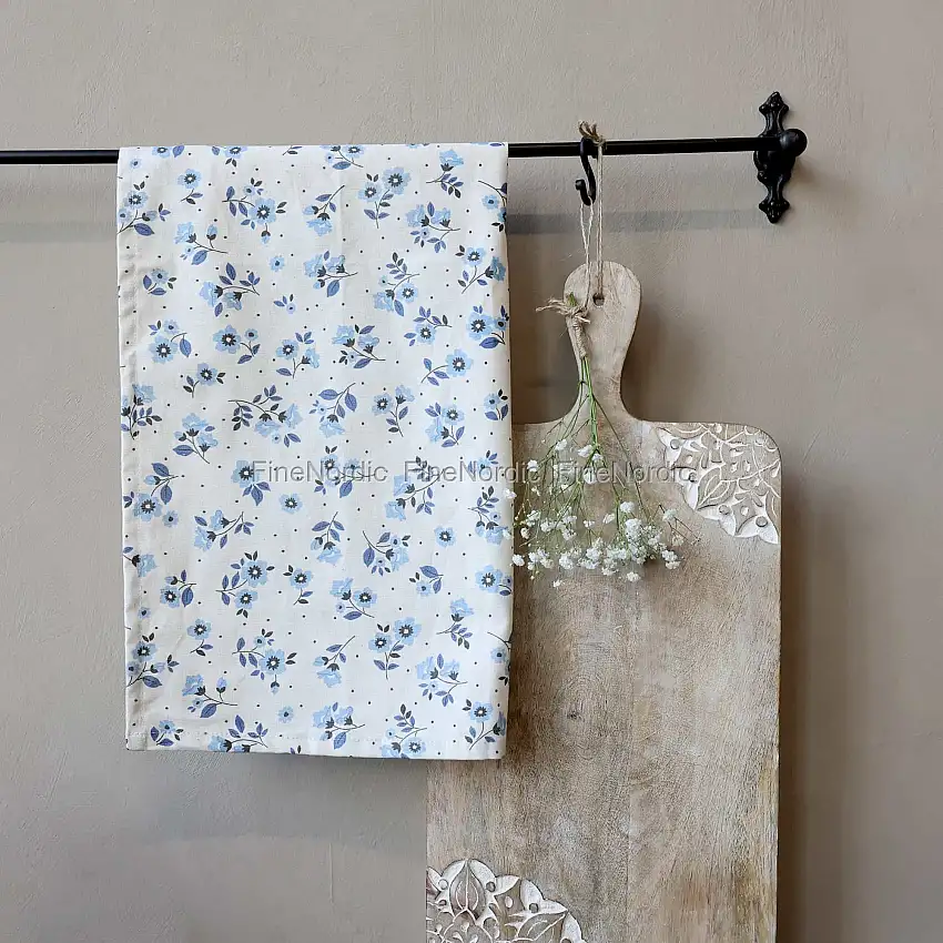 Chic Antique Aix Geschirrtuch mit Blumen Ocean Blue