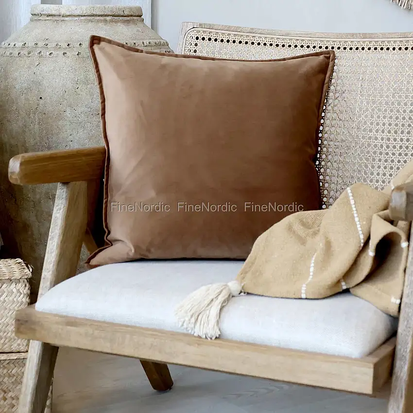 Chic Antique Aix Kissenbezug Velour Nougat 50 x 50 cm