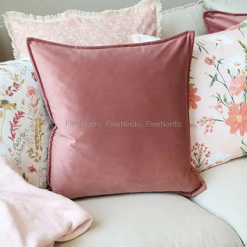 Chic Antique Aix Kissenbezug Velour Taupe 50 x 50 cm