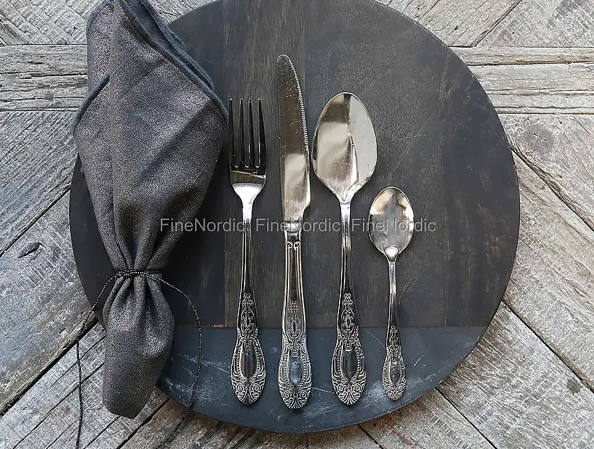 Chic Antique Besteck mit Dekor 4er Set Silber