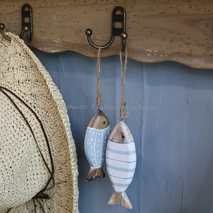 Chic Antique Fisch zum Aufhängen Set von 2 Ocean