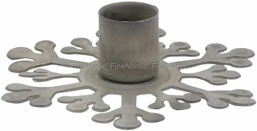 Chic Antique Kerzenständer Schneeflocke für Spitzkerzen Zink