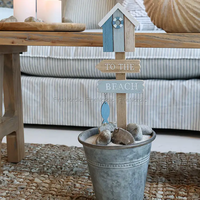 Chic Antique Schild To the Beach Ocean