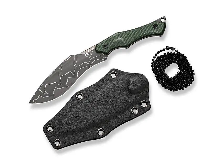 Vaquita II Micarta Green Damascus