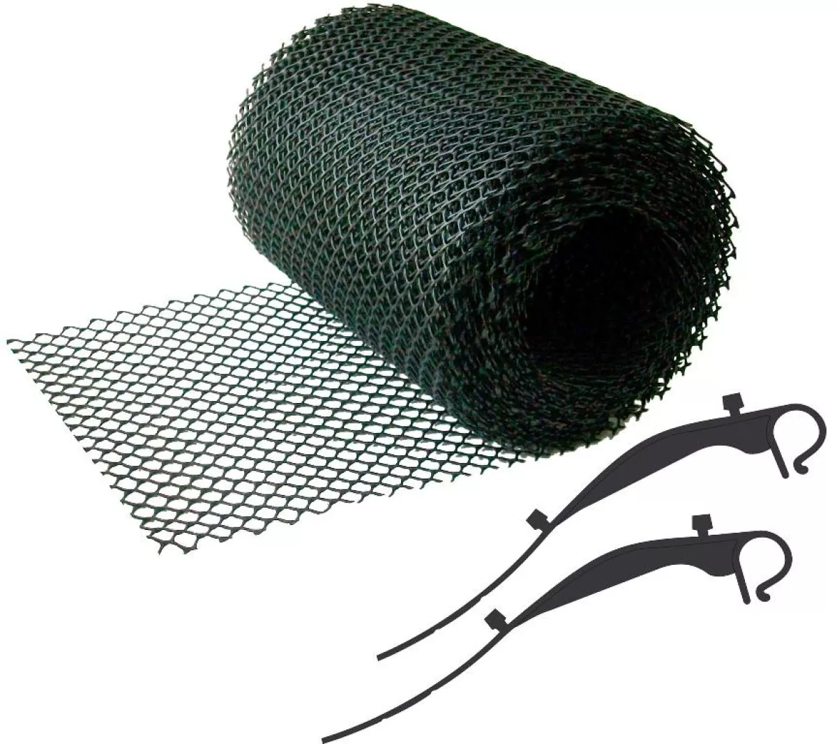 CONIP Laubgitter Laubschutz Laubfang für Dachrinnen mit Haltern 16 cm x 6 m 19-teilig
