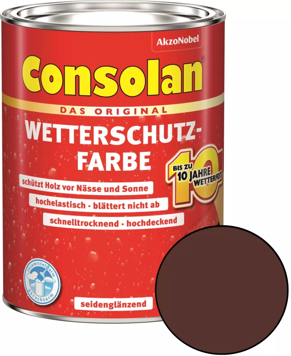 Consolan Wetterschutz-Farbe Braun 750 ml