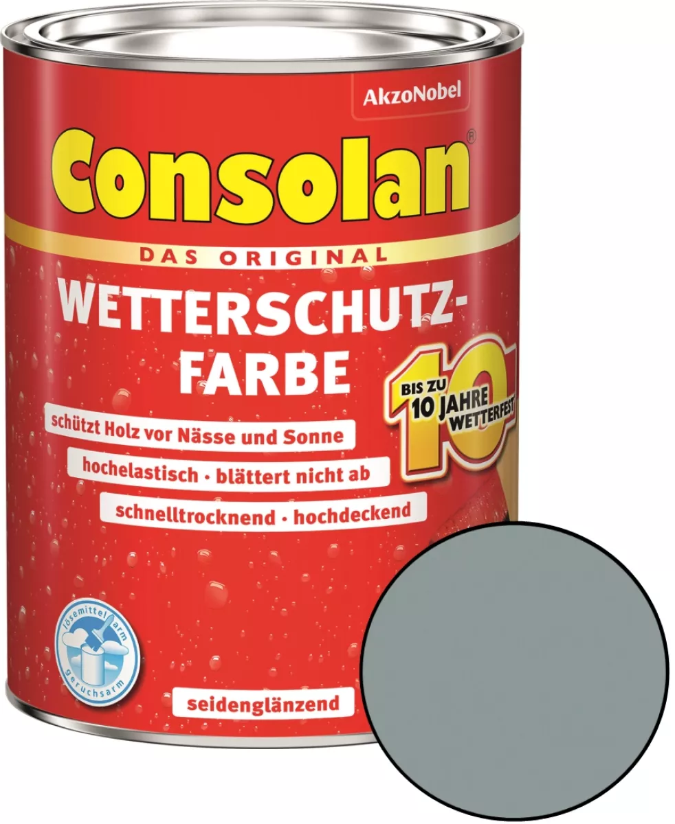 Consolan Wetterschutz-Farbe Silbergrau 750 ml
