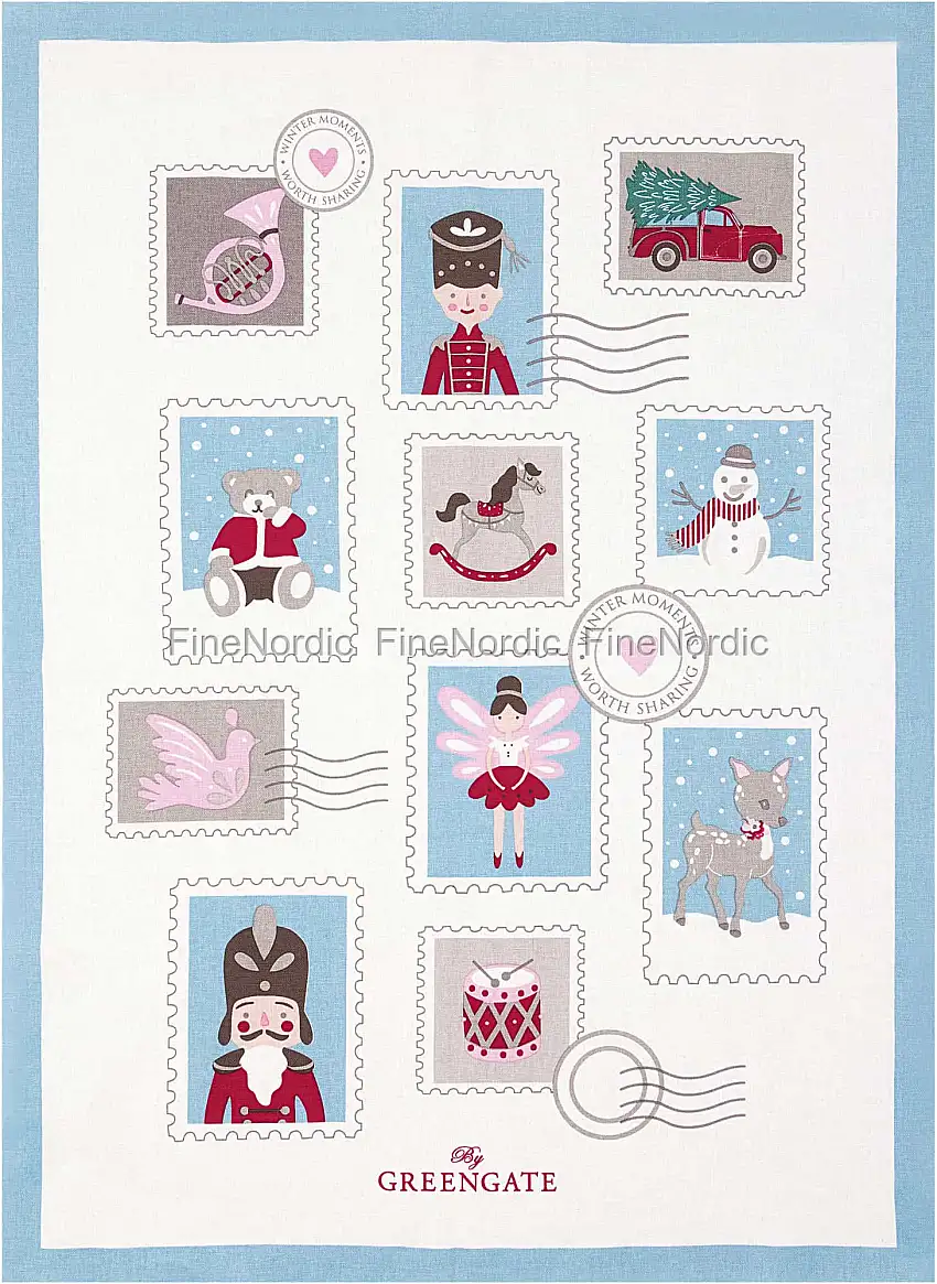 GreenGate Geschirrtuch "Pieceprinted" "Xmas Letter White"