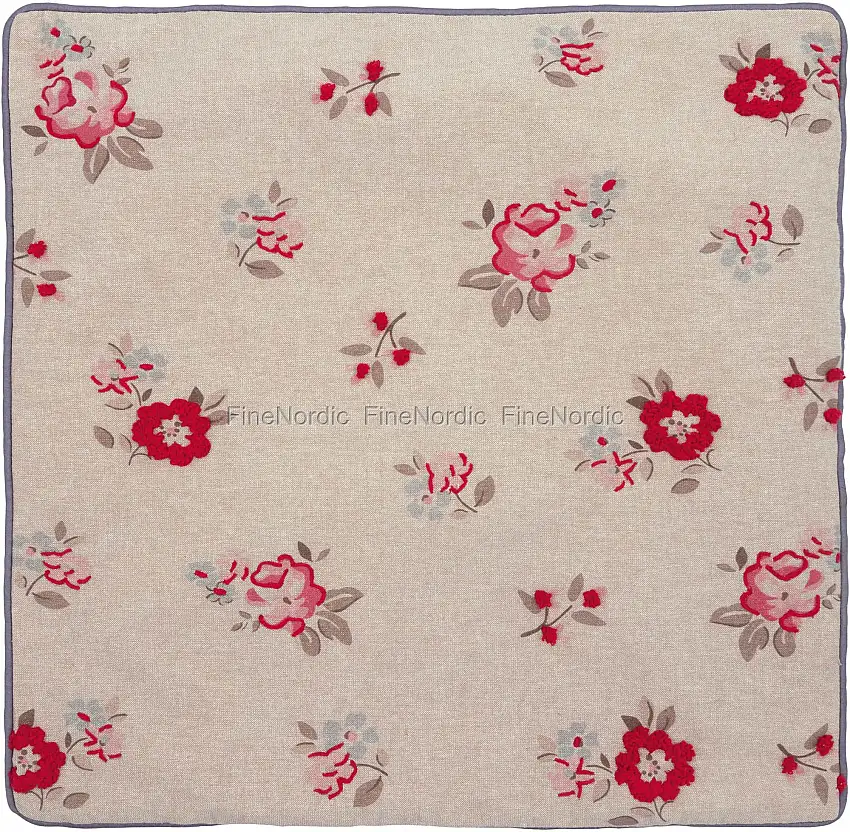 GreenGate Kissenhülle "Elba Sand" mit Stickerei - 50 x 50 cm