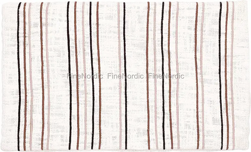 GreenGate Kissenhülle "Eliana White Stripe" mit Stickerei - 30 x 50 cm