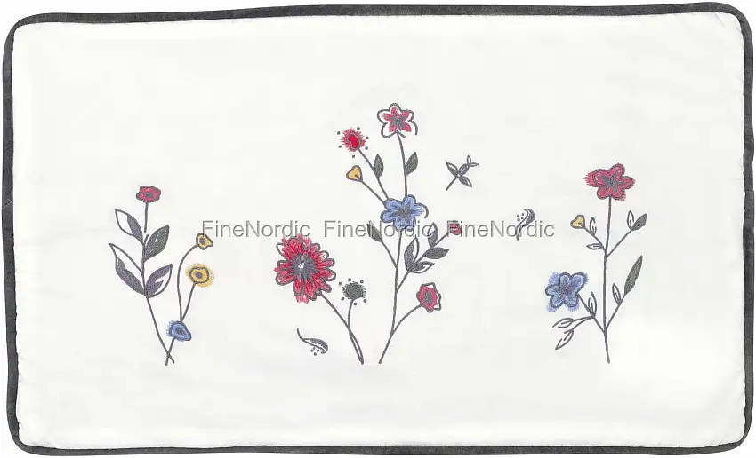 GreenGate Kissenhülle Venissa White mit Stickerei 30 x 50