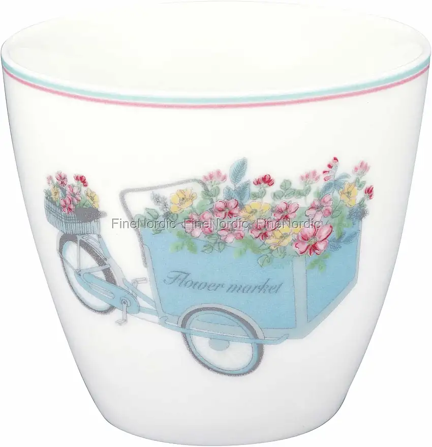 GreenGate Latte Cup Portia Flowers White