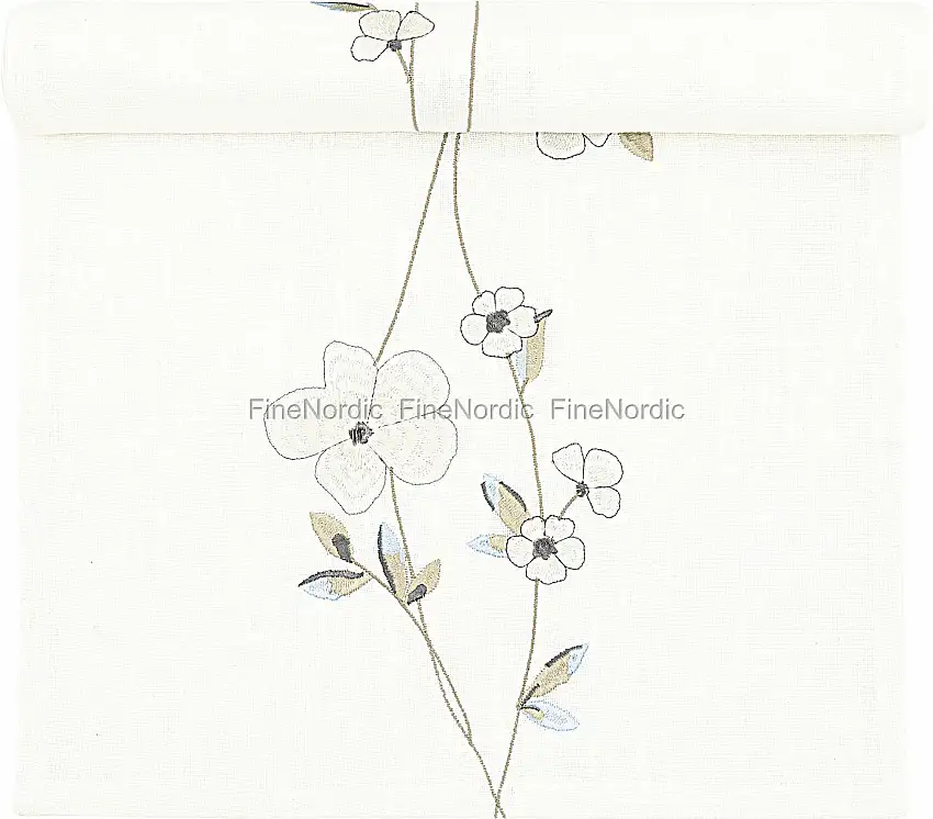 GreenGate Tischläufer "Aubrey White" mit Stickerei - 40 x 140 cm