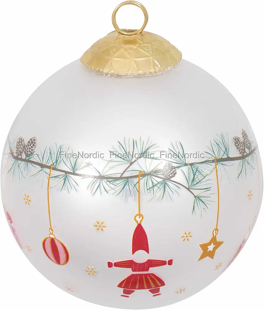 GreenGate Weihnachtskugel aus Glas - "Juana White"