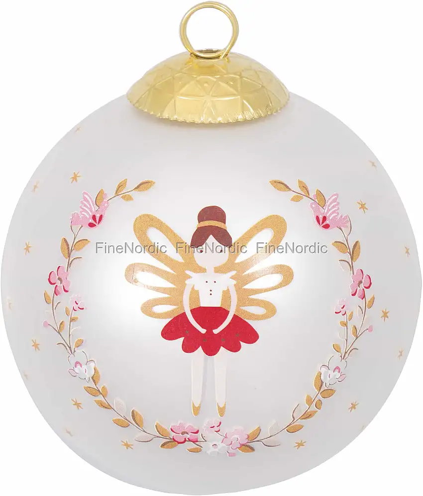 GreenGate Weihnachtskugel - Glas "Cindarella Xmas White"