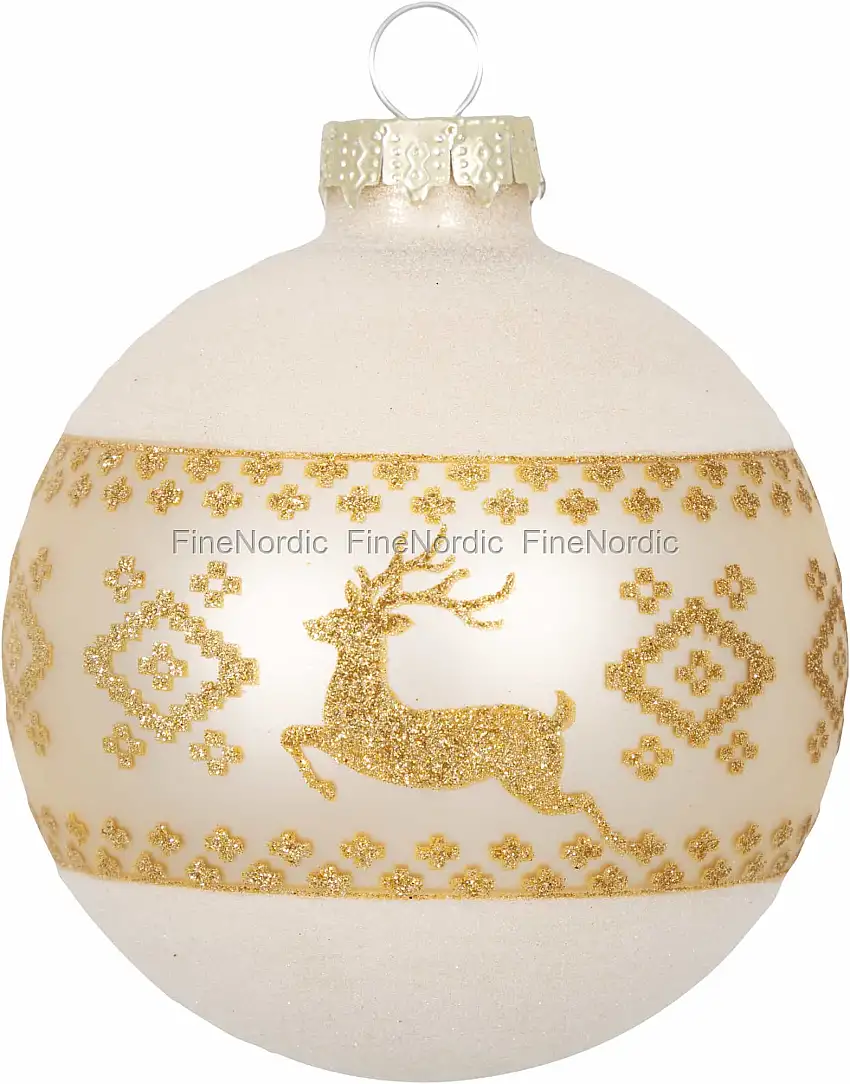 GreenGate Weihnachtskugel - Glas "Winter Deer" Gold