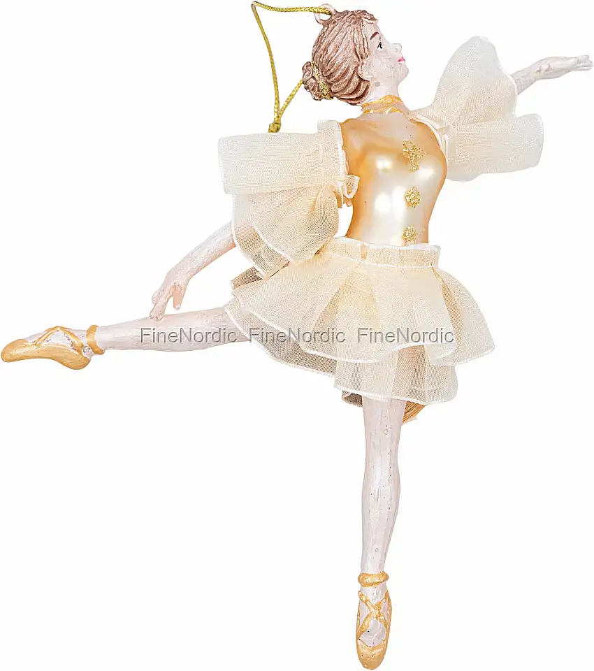 GreenGate Weihnachtsschmuck - Glas - Ballerina - Gold - mit Rock