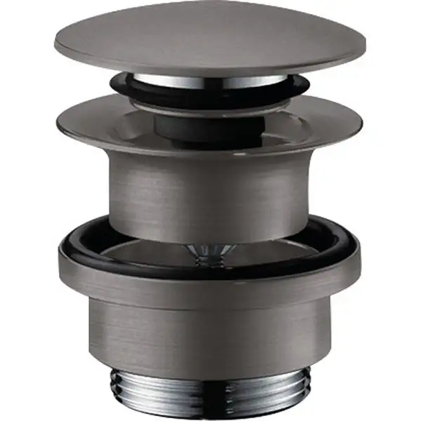 Hansgrohe Ablaufventil push-open DN32 brushed black chrome mit Überlaufloch					(50100340)