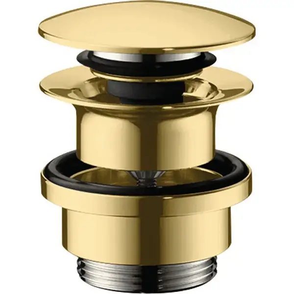 Hansgrohe Ablaufventil push-open DN32 polished gold mit Überlaufloch					(50100990)