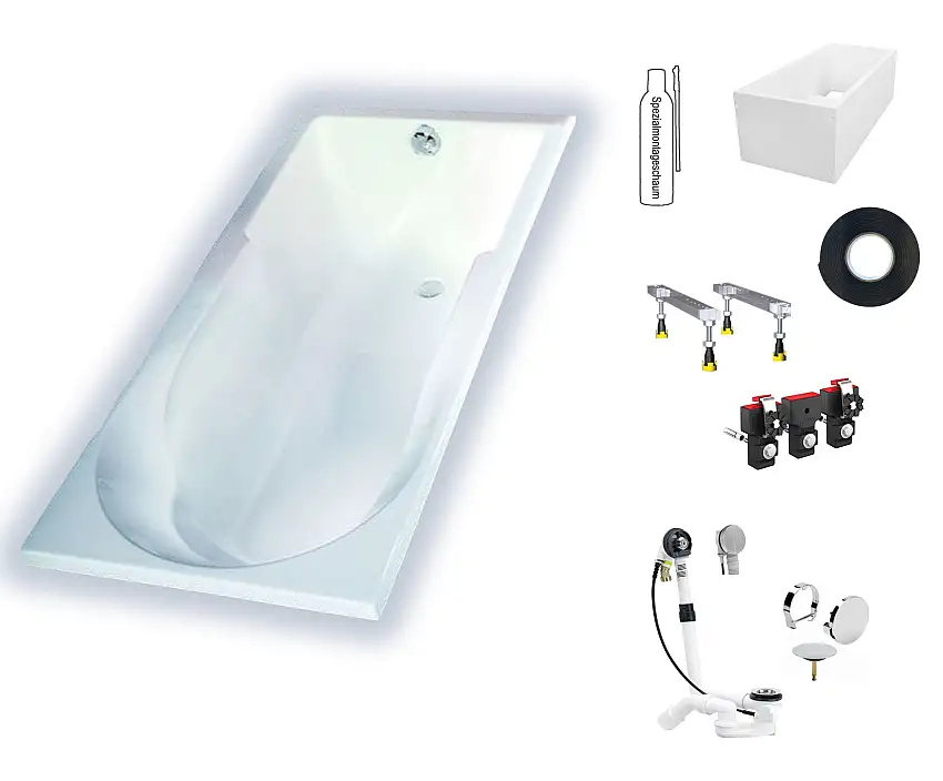Hoesch Spectra 1700x800 Badewanne mit Duschzone 3665.010					(SETW049)