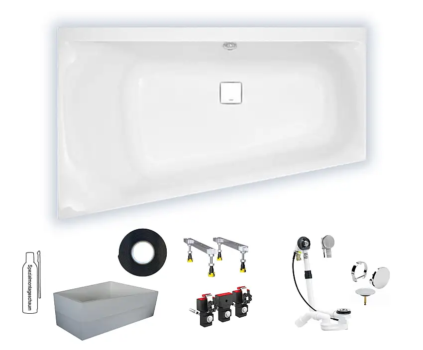 Hoesch Thasos links 1750x1100 Trapez-Badewanne Acryl 3747.010					(SETW094)