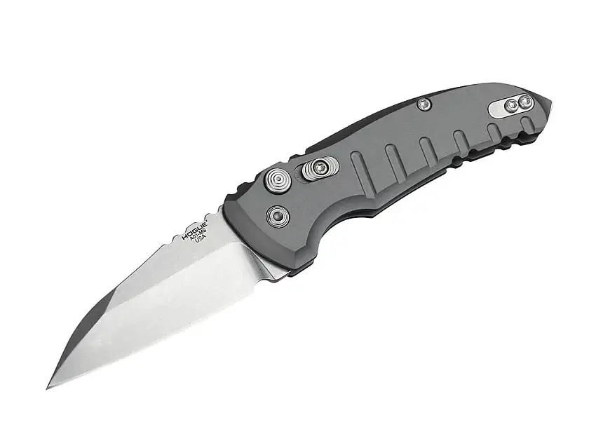 A01 MicroSwitch 2.75" Wharncliffe Tumbled Alumium Grey