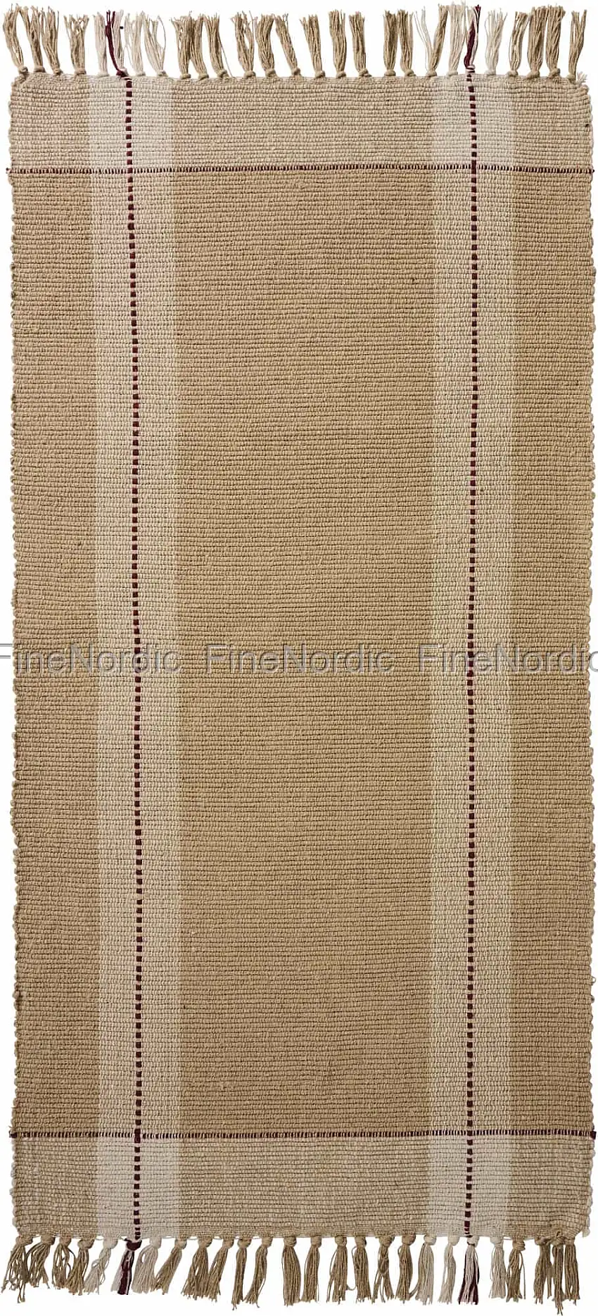 Ib Laursen Bodenläufer - Creme und Beige mit roten Streifen 60 x 120 cm