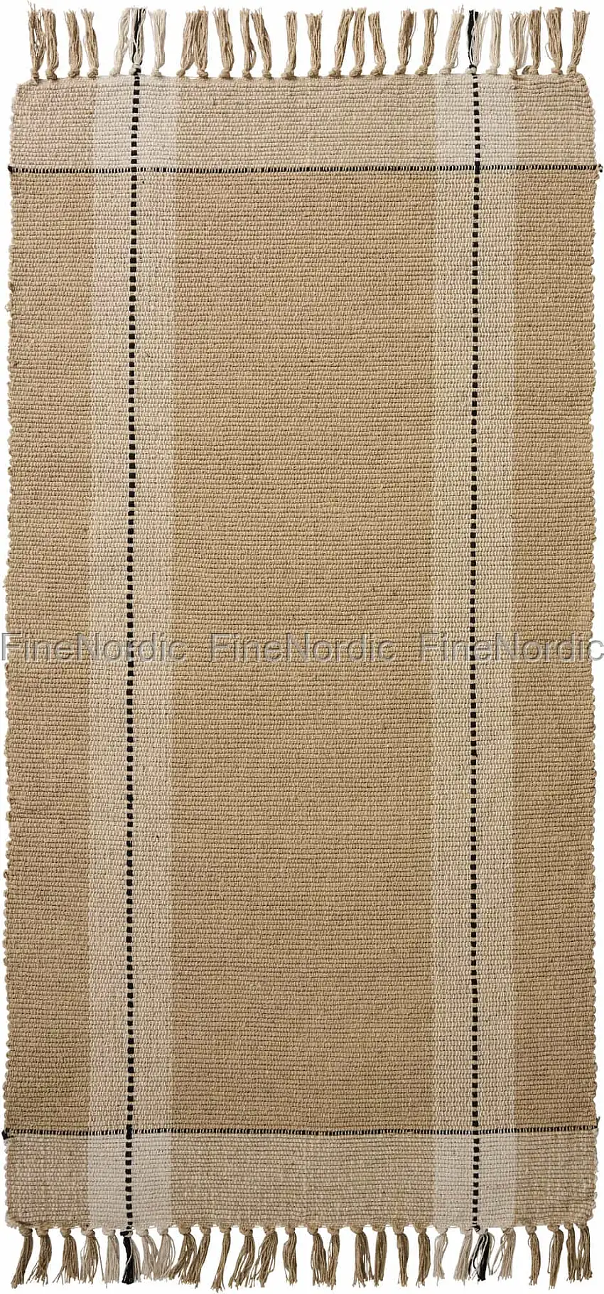 Ib Laursen Bodenläufer - Creme und Beige mit schwarzen Streifen 60 x 120 cm