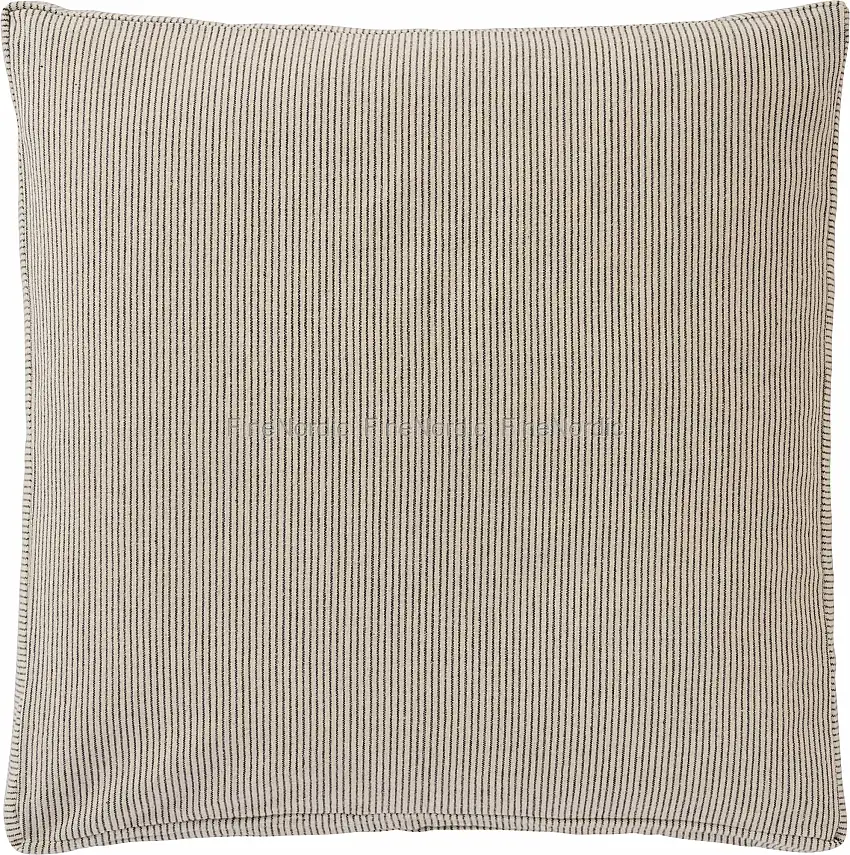 Ib Laursen Boxkissenhülle "Lina" Natur mit dünnen schwarzen Streifen - 45 x 45 cm