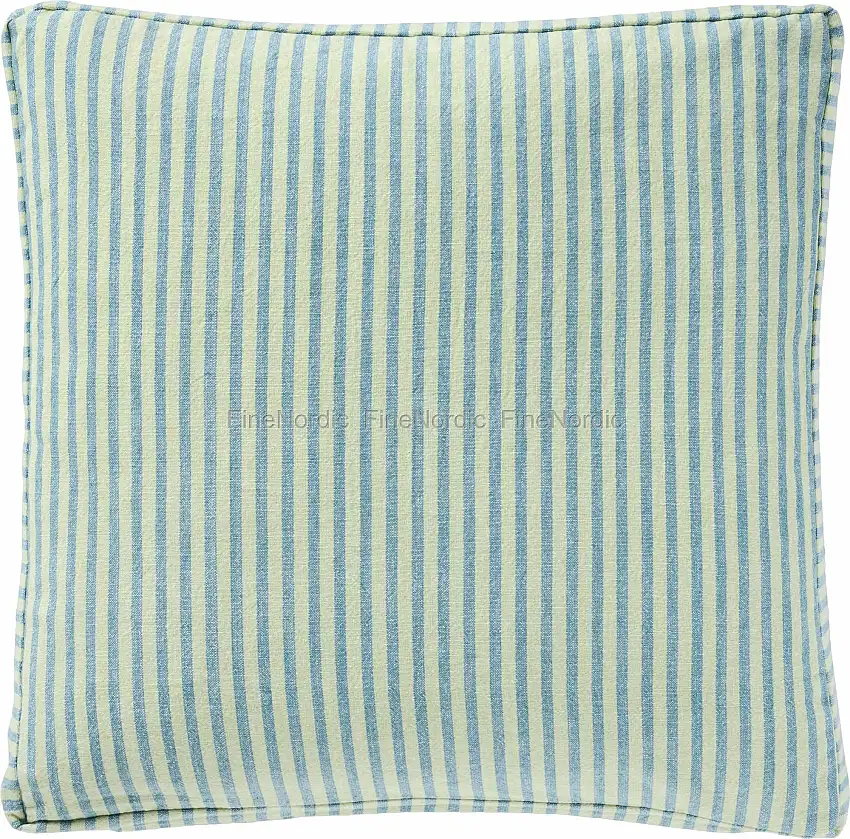 Ib Laursen Boxkissenhülle "Linea" mit hellgrünen und blauen dünnen Streifen 45 x 45 cm