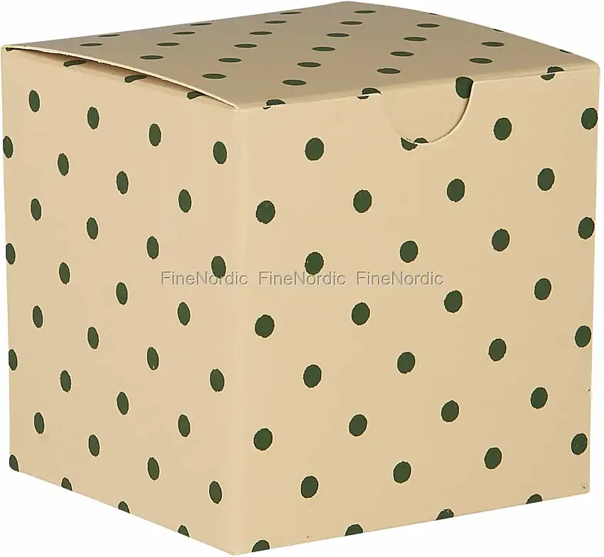 Ib Laursen Faltbare Box - Klein - mit grünen Punkten