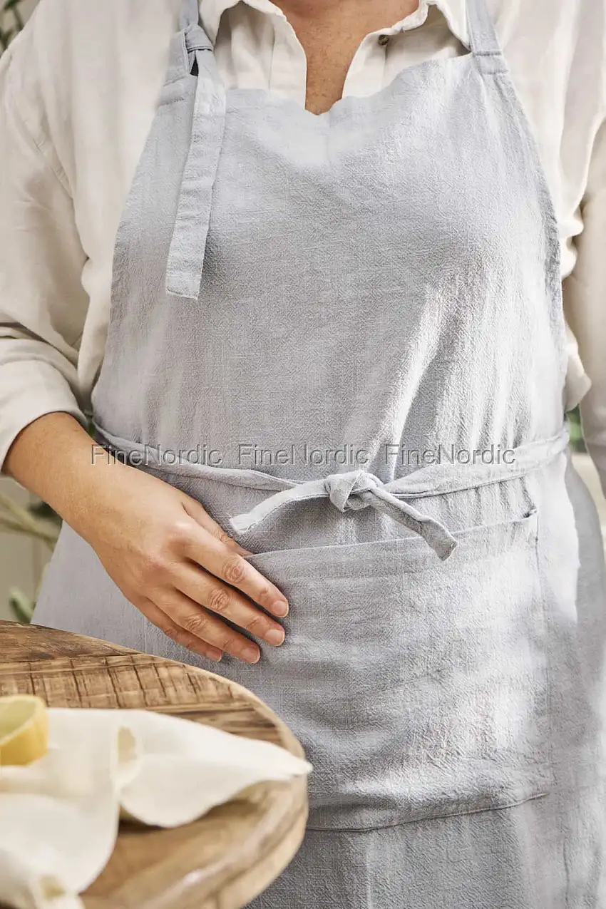 Ib Laursen Schürze mit Tasche Hellblau