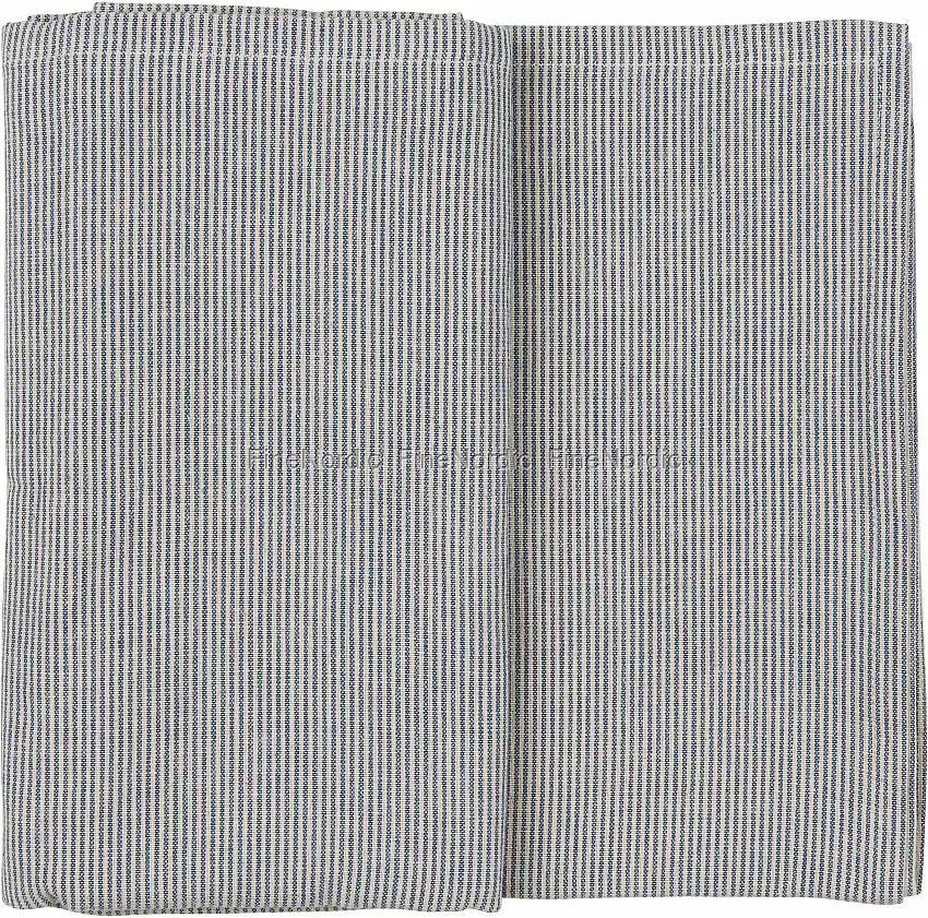 Ib Laursen Tischdecke Charlie Quadratisch mit Dünne Dunkelblaue Streifen 150 x 150 cm