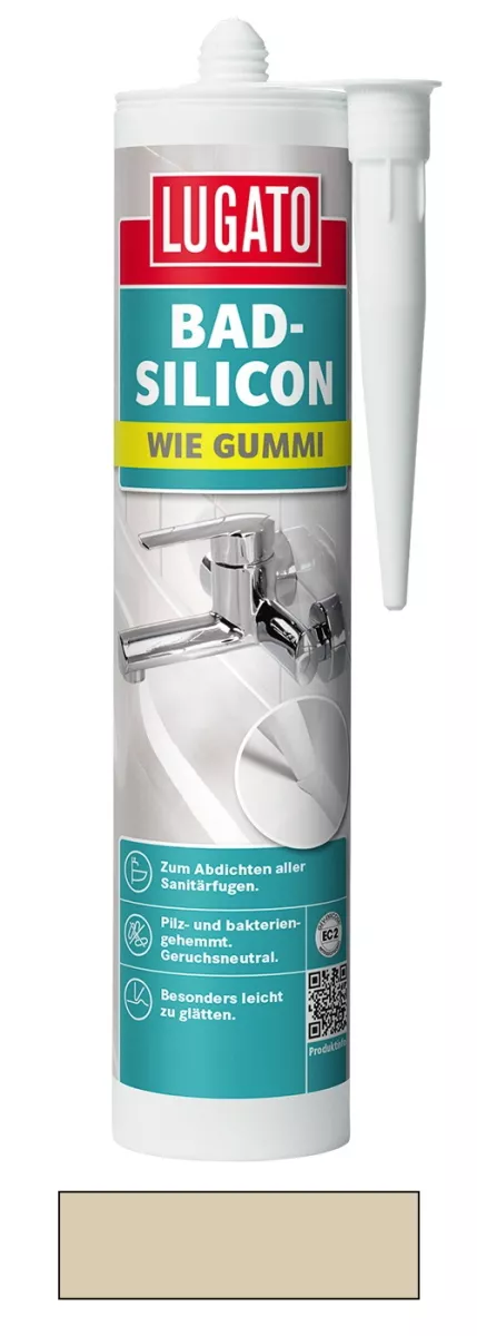 Lugato Bad-Silikon Wie Gummi Silikon Dichtstoff Fuge Sanitär Bahamabeige 310 ml