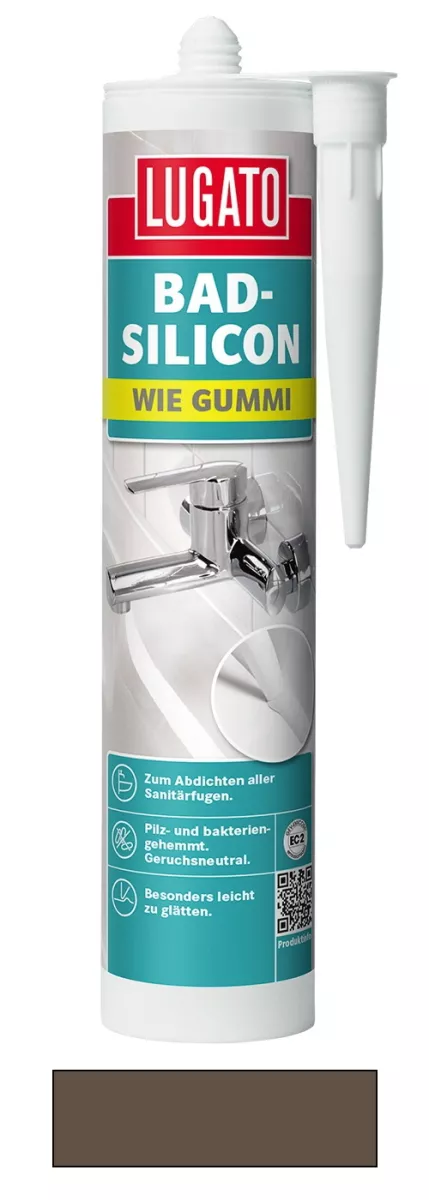 Lugato Bad-Silikon Wie Gummi Silikon Dichtstoff Fuge Sanitär Balibraun 310 ml
