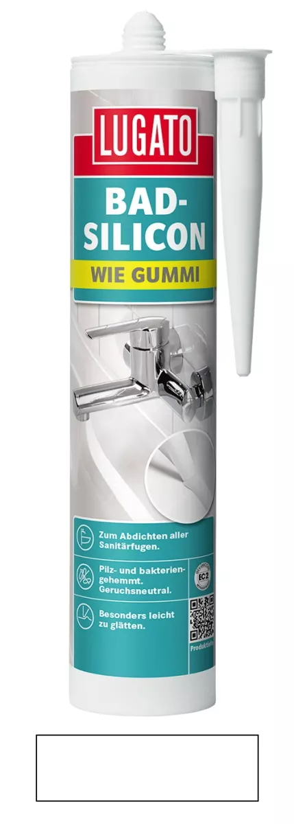 Lugato Bad-Silikon Wie Gummi Silikon Dichtstoff Fuge Sanitär Weiß 310 ml