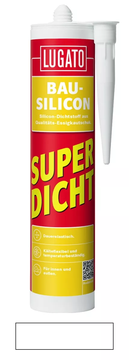 Lugato Bau-Silikon Super Dicht Sanitär Silikon Dichtstoff Fugenmasse Transparent 300 ml