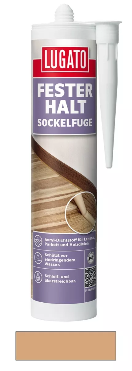 Lugato Fester Halt Sockelfuge & Leisten Kleber zum Abdichten Buche 310 ml