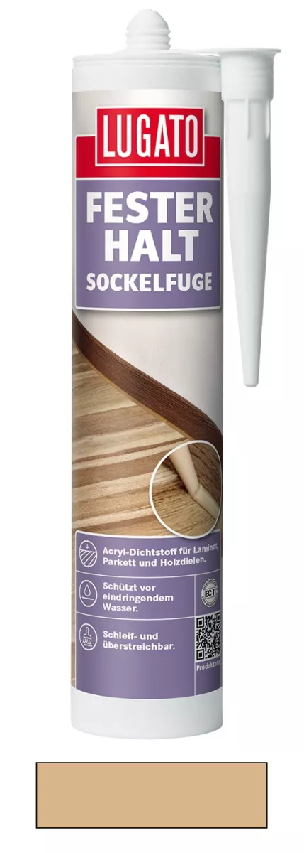 Lugato Fester Halt Sockelfuge & Leisten Kleber zum Abdichten Ahorn 310 ml