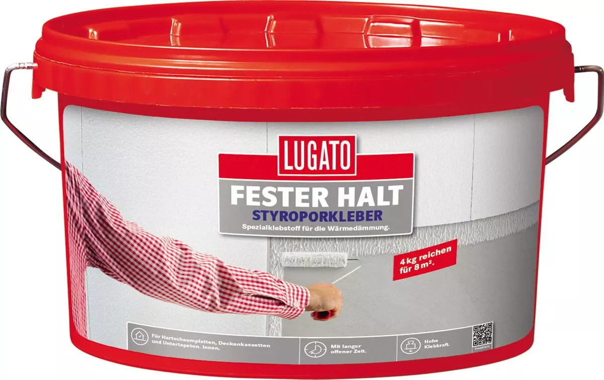 Lugato Fester Halt Styroporkleber Dispersionsklebstoff Kleber Klebstoff 4 kg
