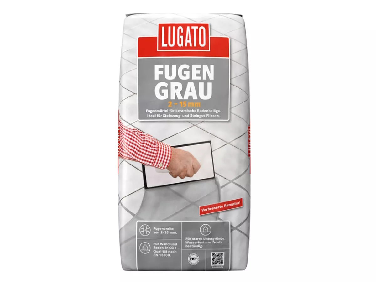 Lugato Fugengrau Fugenmörtel bis 15 mm Fugenbreite 1 kg